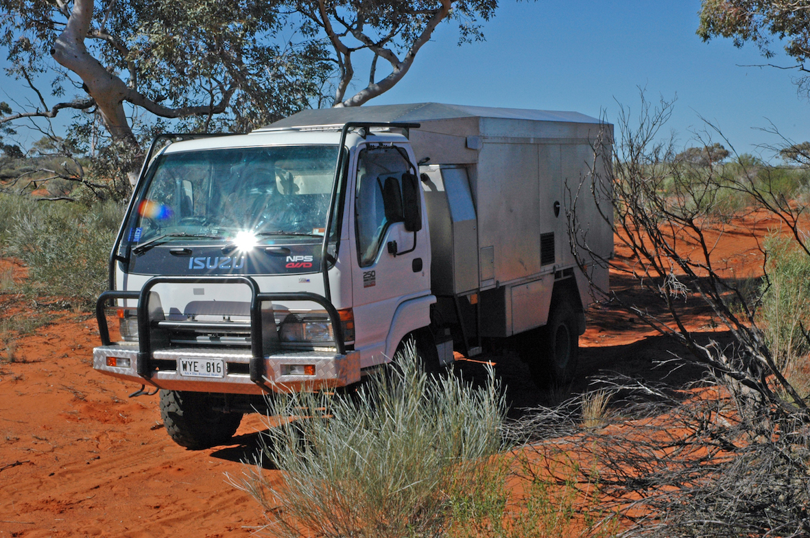 Truck in open country